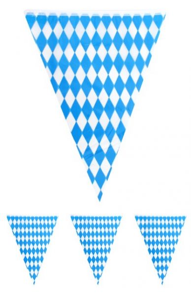 Vlaggenlijn Oktoberfest Bayern blauw wit 10m