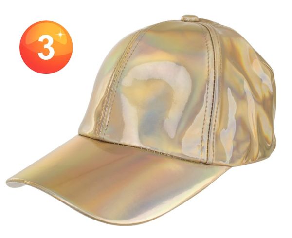 Holografische Metallic Baseball Cap – Goud/Roze Glans Pet