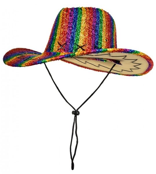 Regenboog Glitter Cowboy Cowgirl hoed