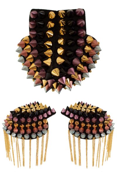 Epauletten met spikes multicolour