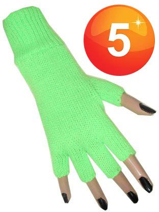 Vingerloze handschoenen fluor groen