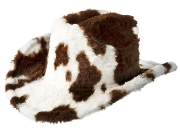 Cowboyhoed koeienprint bruin wit