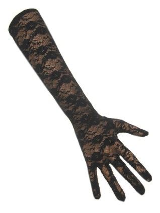 Handschoen kant lang zwart