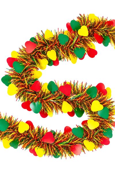 PVC Guirlande rood geel groen met hartjes